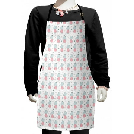 

Animal Kids Apron Cows in Dresses with Scribbled Heart and Flowers Boys Girls Apron Bib with Adjustable Ties for Cooking Baking Painting Cadet Blue Cadet Blue by Ambesonne