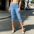 thumbnail image 4 of IUYRTFE Women's Polka Dot Capri Pants with Side Slit High Waist Stretch Cropped Trousers for Summer, 4 of 7