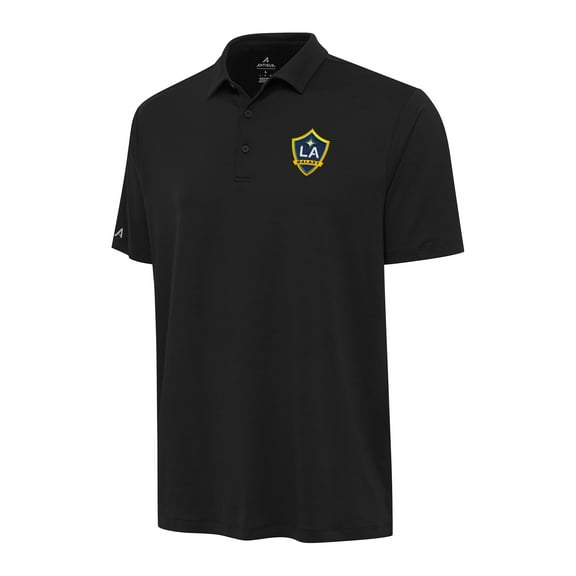 Men's Antigua Black LA Galaxy Reprocess Polo