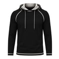 thumbnail image 2 of Gamivast Pullover Hoodie for Men Soft Long Sleeve Hooded Sweatshirt with Drawstring Hood Contrast Trim and Athletic Fit Casual Workout Gym Outdoor Travel Top for Fall and Winter Black XXL, 2 of 6