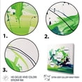 thumbnail image 3 of Designart "Expression of Green and White Abstract Ink II" Abstract Framed Wall Art - Green Abstract Painting Hallway Framed Wall Art Decor, 3 of 6