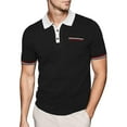 thumbnail image 1 of Camisas De Vestir Para Hombre Slim Fit Camiseta de manga corta con estampado de Digital 3D para hombre, moda de primavera y verano, suelta, con solapa y cremallera (Black, XXL), 1 of 4