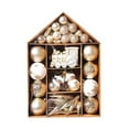 thumbnail image 1 of Yuarrent 70 unidades/Kit de colgante de Navidad de plástico para boda, hogar, Hotel, jardín, porche, decoraciones colgantes, bolas, adornos Kits de decoración para fiestas Oro Blanco Yuarrent HA065335-01, 1 of 6
