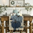 thumbnail image 2 of mubwai Blue and White Porcelain Pumpkin Ink 210 GSM Fall Table Runner, Seasonal Autumn Kitchen Dining Table Decoration for Home Party Decor 13x72 Inch, 2 of 7