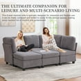thumbnail image 3 of SOULART 113.39" Cloud Couch, Gray Sectional Sofa, Modular 6-Seat Convertible Sectional with Chaise and Storage Ottoman for Home Apartment Office, 3 of 12