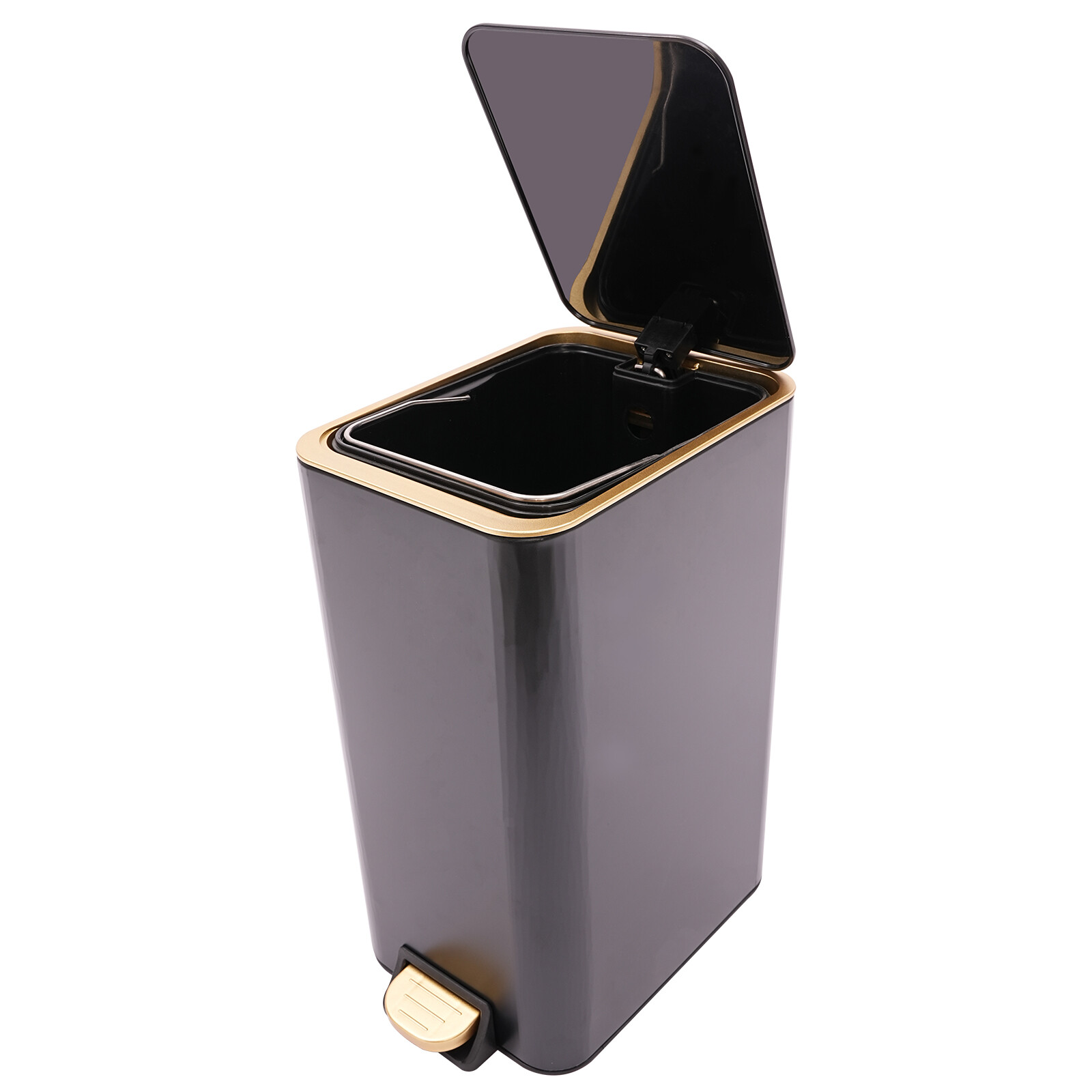 12L Step Trash Bin Garbage Can Waste Container Kitchen Bathroom Trash Can with Lid