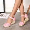 thumbnail image 4 of Njoeus Women's Espadrilles Closed Toe Ankle Strap Dressy Platform Wedge Sandals Summer Dress Shoes, 4 of 8
