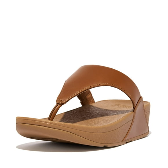 Sandalias FitFlop Lulu, puntera de piel, color canela claro, talla 8, para mujer