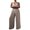 Pink, variant on Sleeveless Wide Leg Jumpsuit for Women, High Waist Pleated Decoration Solid Color Summer Clothing