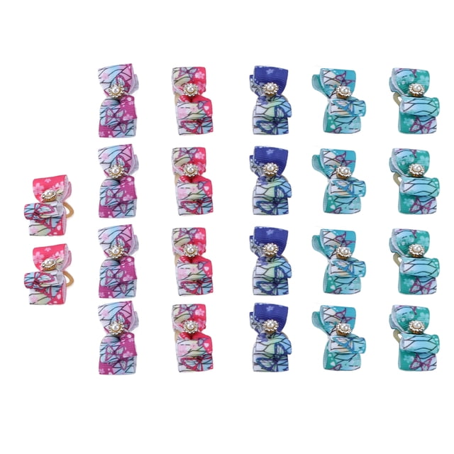 Dnzceghtig 22 bandas de goma con lazo para mascotas, lindo y colorido accesorio para el pelo para cachorros y gatos