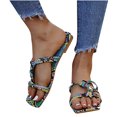 thumbnail image 3 of Sandalias Mujer Zapatillas planas con estampado de punta abierta Cómodos zapatos romanos de playa Flip Flop Wmkox8yii  hj789, 3 of 5