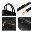 thumbnail image 5 of Ladies' Genuine Cowhide Leather Tote Rose Embossing - Handbag, Shoulder Bag for Commuting Storage, 5 of 8