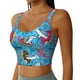 thumbnail image 2 of Balery Sharks Summer Sujetadores deportivos con espalda cruzada para mujer, acolchados, sin costuras, de alto impacto, ideales para yoga, gimnasio, entrenamiento y fitness.-, 2 of 8