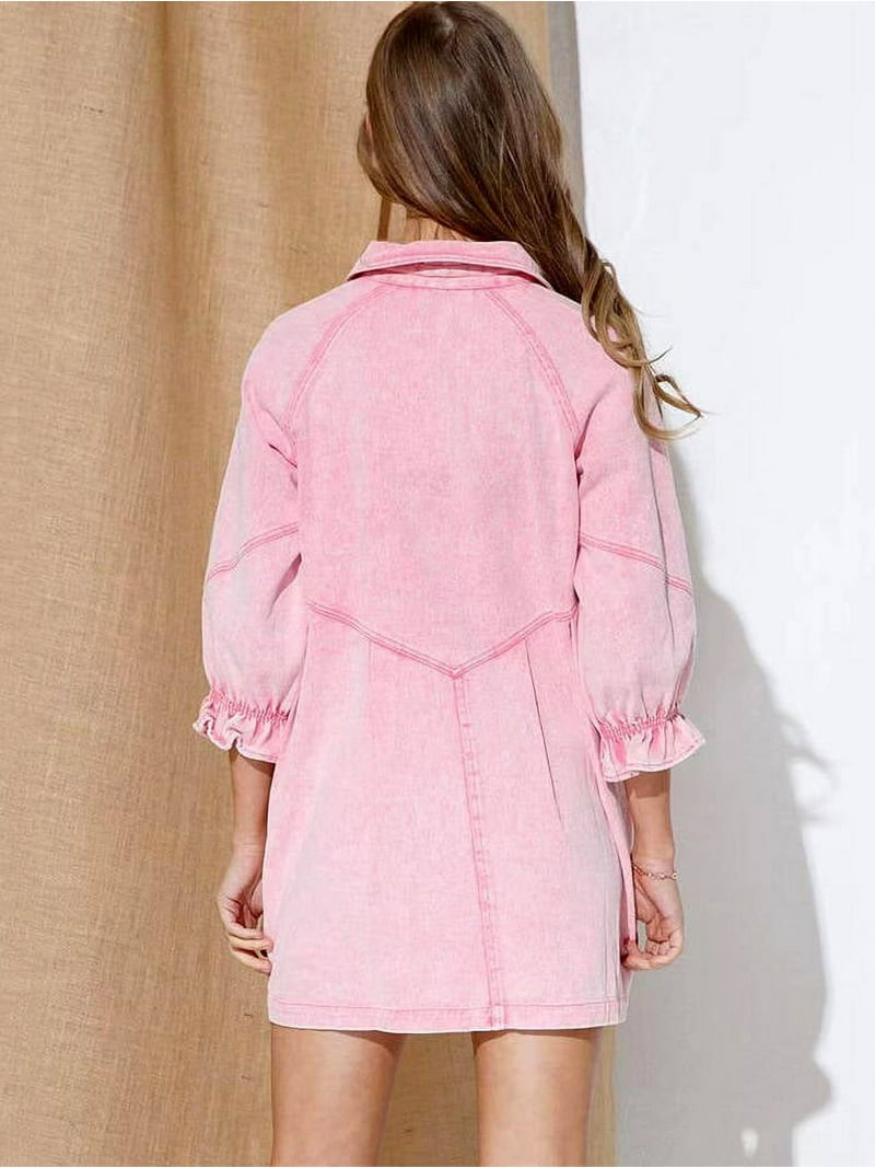 pink denim dress women Styling Your Pink Denim Dress