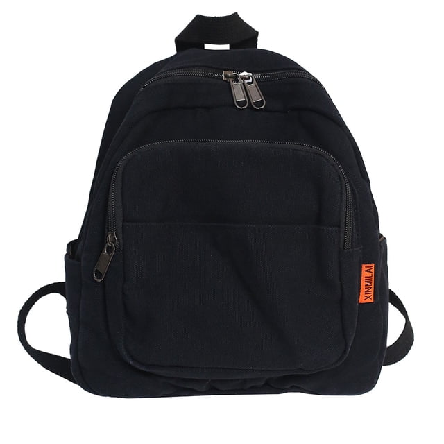 Sywqhk Moda Mujer Mochila De Color Sólido Estudiantes Lona Mochilas Escolares (Negro) Sywqhk Para estrenar