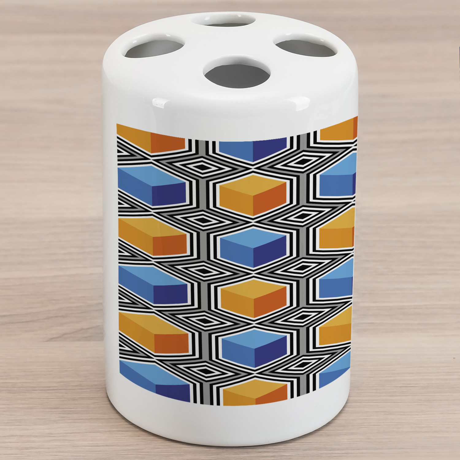 Abstract Ceramic Toothbrush Holder, Pattern of Rhythmic Optical ...