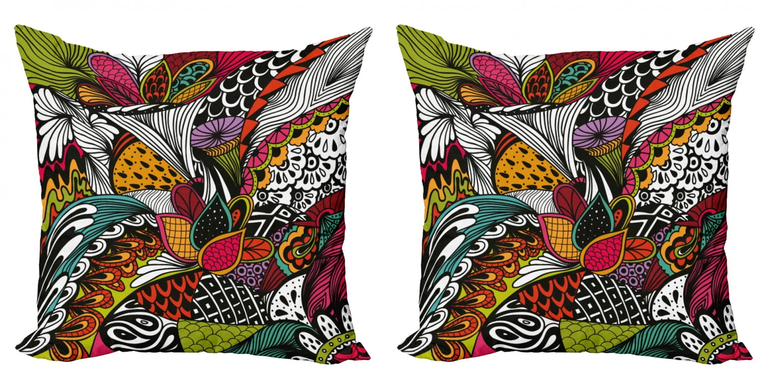 tropical print garden cushions