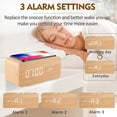 thumbnail image 6 of Wooden Digital Alarm Clock , Fast Wireless Charger Station , Sleep Timer, Wood LED Clock for Bedroom, Bedside, Desk,bamboo，G36400, 6 of 8