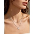thumbnail image 4 of FindChic Layered Cross Necklace for Women, Silver Cross Pendant Necklace Trendy Beaded Chain Choker Necklaces Christian Faith Jewelry Gifts for Women, 4 of 9