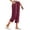 Wine, variant on Simua Women's Cotton Linen Summer Capri Pants Flowy Wide Leg Beach Crooped Trousers with Pockets