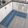 thumbnail image 2 of Blue Geometric Pattern with Elephants Kitchen Rugs Sets Of 2,Anti Fatigue Kitchen Mat Rugs Non Slip Washable,Decorative Kitchen Floor Mats for Kitchen,Sink,Laundry,17"x30"+17"x47", 2 of 7