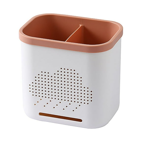 Small Utensil Holder, Tswift Multifunctional Storage Rack Chopsticks Double Layer Cutlery Drainer Basket Tableware Bucket Utensils Holder Chopstick Drain Box Silverware Holder Spoon Holder Pink