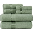 thumbnail image 2 of Lavish Home 6 Piece Towel Set - 625GSM Cotton Bathroom Accessories (Green), 2 of 4