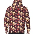 thumbnail image 7 of Honeii cool rock Skull record Pattern Mens Hoodies Men's Loose Sleeve Sweatshirt,Pullover Hooded Sweatshirt for Men,Essentials Hoodie-3X-Large, 7 of 7