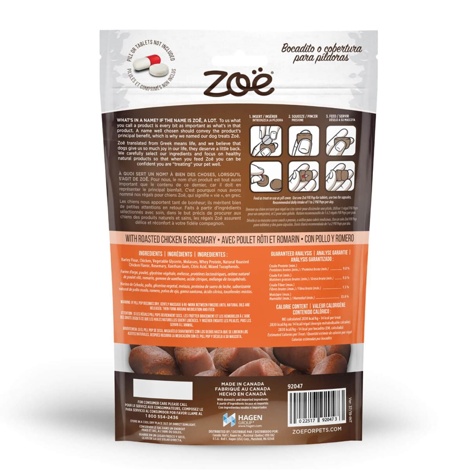 Zoe Pill Pops Chicken with Rosemary Dog Treats 100 G