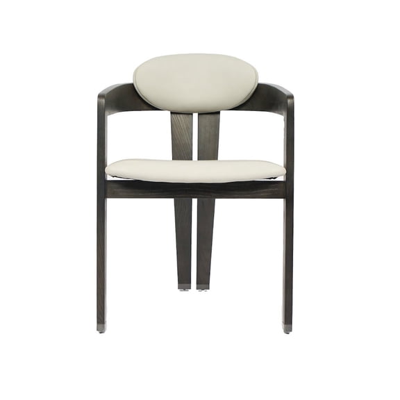 Modrest Thorne Light Grey and Dark Grey Arm Dining Chair