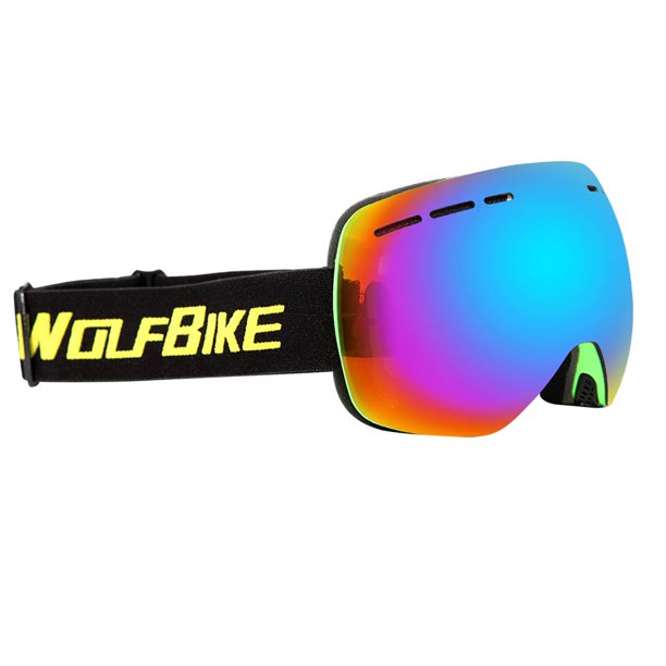 de í antivaho de í de snowboard de doble Marco verde Lente verde shamjiam Gafas de esquí