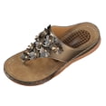 thumbnail image 6 of Rokment Women's Flower Orthopedic Flip Flops with Massage Sole Comfortable Arch Support Platform Wedge Walking Thong Sandals Boho Beach Casual Leather Dress Slip on Slides for Vacation Grey Size 9.5, 6 of 7