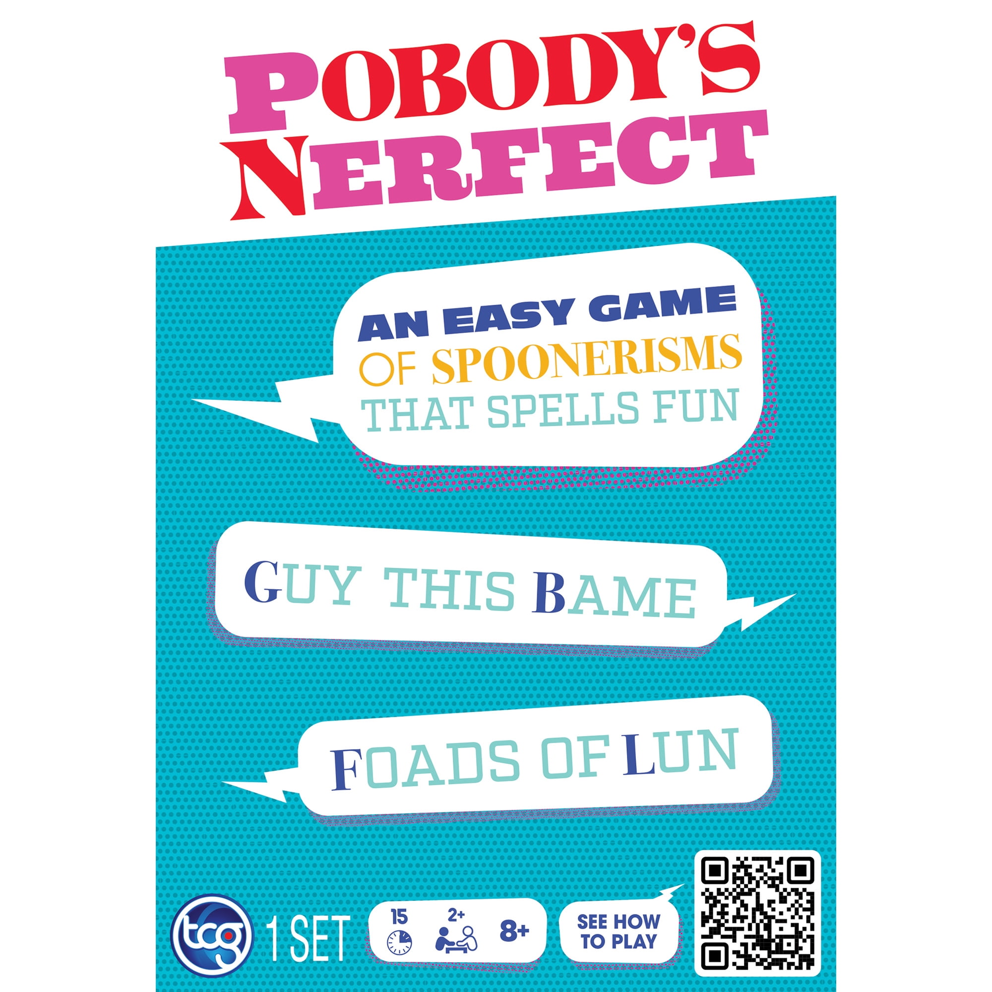 Longshore: Pobody's Nerfect Game - Party Game, 300 Sturdy Cards, 900 Hilarious Spoonerisms, 3 Levels of Play, Kids Ages 8+, 2+ Players, 15 Min