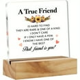 thumbnail image 2 of Clear Acrylic Friendship Quote Plaque With Wood Stand - Uncharged Inspirational Saying Sign - Perfect Gift For Best Friend, 2 of 5