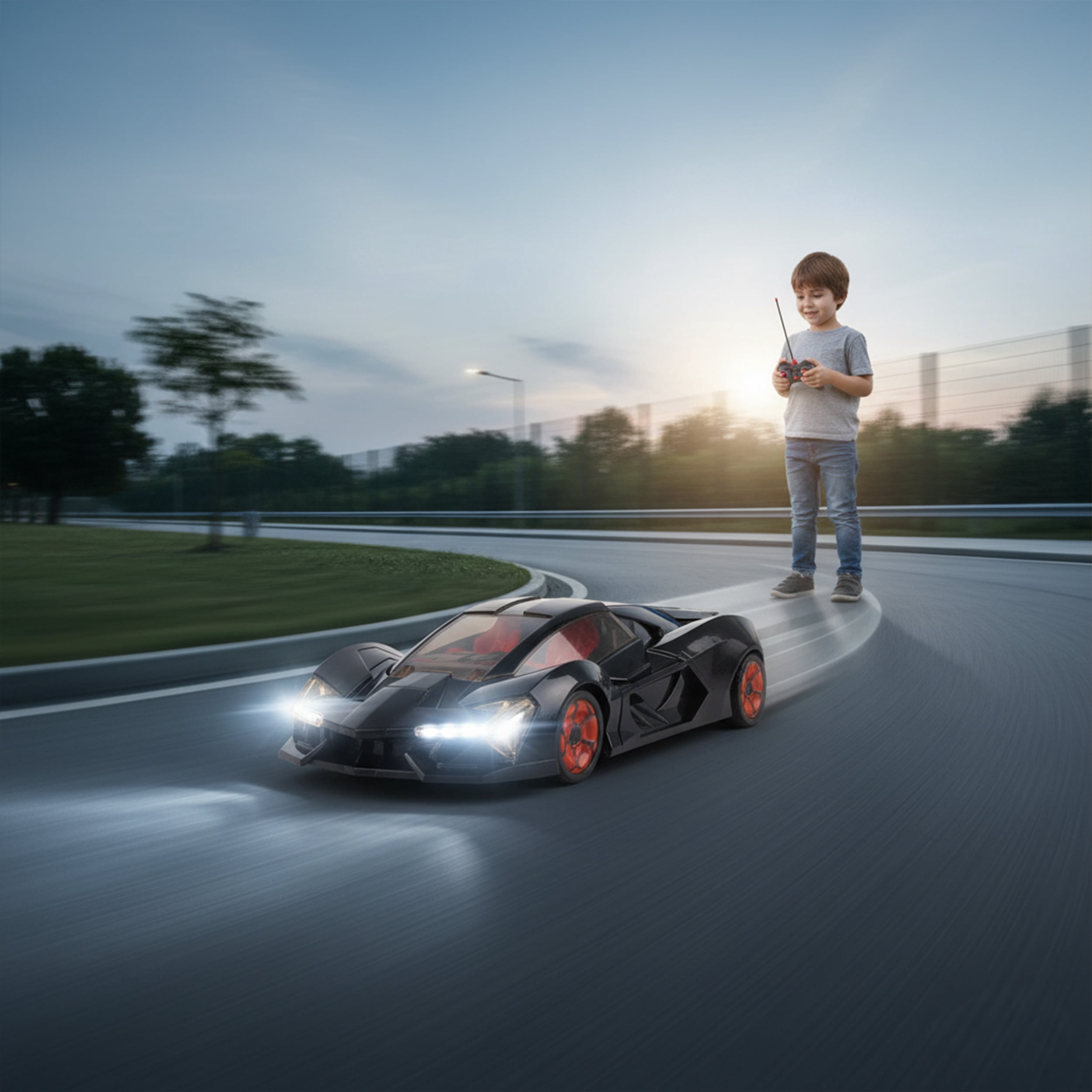 Remote Control Sports Car Super Drift Racer – High-Speed 1:12 Scale RC Car with Lights & Sounds, Full-Function Remote Control Toy for Kids