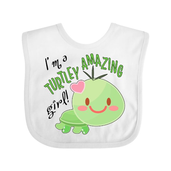Inktastic Im a Turtle-ly Amazing Girl Cute Turtle Girls Baby Bib