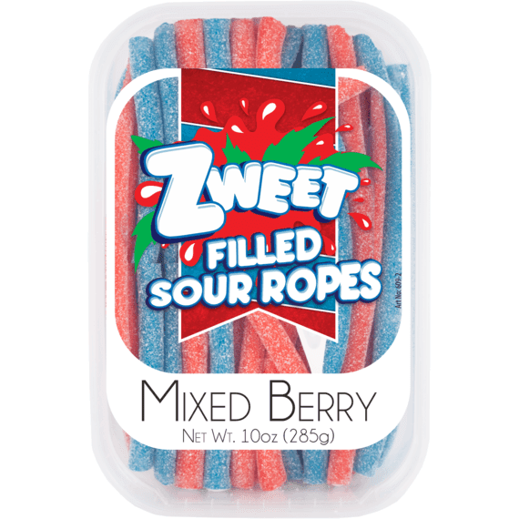 Sour Mixed Berry Ropes Zweet 10 oz