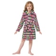 thumbnail image 6 of FORMRS Niños Bathrobe Unisex Hooded Robe Soft Plush Pajamas Sleepwear, Size 2-3T, Colorful Block Pattern, 6 of 7