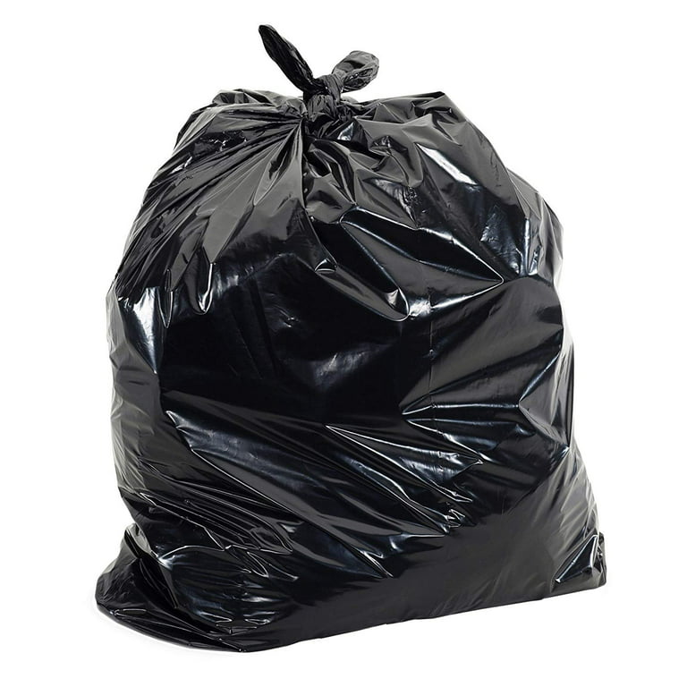 Aluf Plastics 96-Gallons Black Outdoor Plastic Construction Trash Bag  (50-Count) at