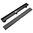 thumbnail image 4 of WEBANG 60 Inch Shower Linear Black Drain Rectangular Floor Drain with Accessories Square Hole Pattern Cover Grate Removable SUS304 Stainless Steel CUPC Certified Matte Black, 4 of 4