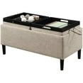 thumbnail image 4 of Convenience Concepts Designs4Comfort Pouf de Rangement avec Plateaux en Tissu Crème, 4 of 4