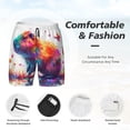 thumbnail image 2 of Kdxio Watercolor Butterfly Guinea Pig Print Men's Swim Trunks with Compression Liner 7 Inch Inseam Quick Dry Swim Shorts, 2 of 5