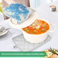 thumbnail image 4 of Two Pieces Of Square Heat Insulation Pad Oven Mitts 7x9.8 Inch Oven Microwave Kitchen Cooking Baking Blue Sky Bubble, 4 of 7
