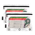 thumbnail image 2 of Dog with Drawing 2 Pack Pencil Pouch for 3 Ring Binder Smooth Zipper Folders with Pockets Clear Window Pencil Case, 2 of 6