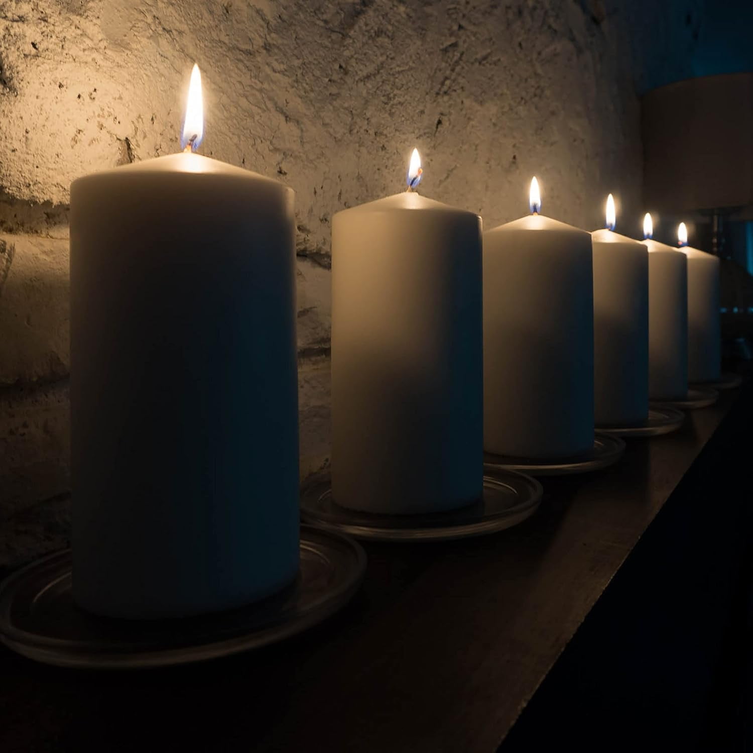 Stonebriar Collection Unscented White Pillar Candle, 6-Pack, 3" x 6", 65-Hour Burn Time