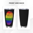 thumbnail image 3 of LGBT Pride Rainbow Gay Fingerprint 20oz Stainless Steel Tumbler With Lid And Straw Spill-Proof Insulation Travel Tumbler Cups Vacuum Coffee Cup For Ice Drinks & Hot Beverages, 3 of 6