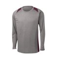 thumbnail image 5 of Sport-Tek Long Sleeve Heather Colorblock Contender Tee-4XL (Vintage Heather/ Maroon), 5 of 6
