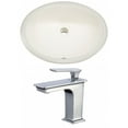 thumbnail image 1 of 19.5-in. W CUPC Oval Bathroom Undermount Sink Set In Biscuit - Chrome Hardware AI-22955, 1 of 7