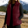thumbnail image 5 of Abomasnow Women's Puffer Vest Lightweight Stand Collar Sleeveless Winter Warm Zip Up Padded Outerwear Jackets with Pockets S-XXL, 5 of 6