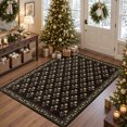 thumbnail image 5 of BSICPRO Floral Vintage Washable Area Rug, Indoor Room Size Carpet, 5'x7', Black, 5 of 11